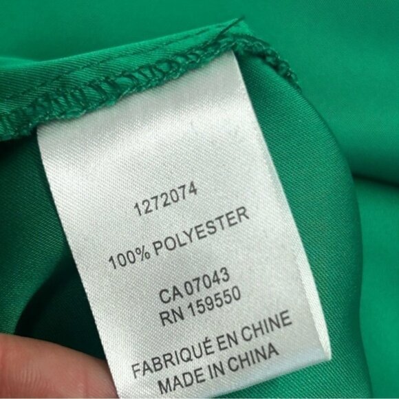 Rachel Zoe green satin effect flowy high waisted pull on trouser dress pants S - Picture 5 of 10